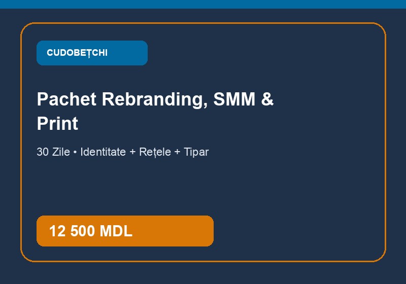 [ADV-PACK-360] Pachet Complet Rebranding, SMM & Producție Publicitară (30 Zile)